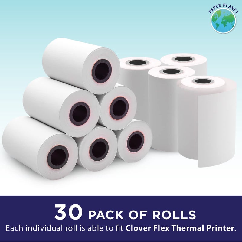 PaperPlanet Thermal Receipt Paper for Clover Flex | 30 Rolls | Compatible with Clover POS models C400 C401 C403 C405 C406 - Image 2